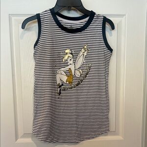Disney Striped Tank Top with Gold Tinkerbell